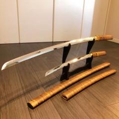模造刀 二本差し 太刀 脇差 藤巻 希少 高級模造刀 竹拵え 大小2本セット 太刀 脇差 - メルカリ