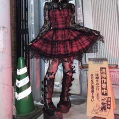 QOOZA ピアスワンピース サブカル 地雷 サブカル系 地雷服 地雷系 ワンピース 長袖 パンツ ネックリボン