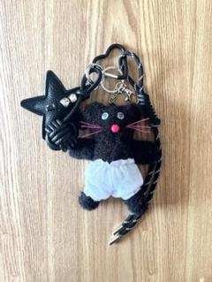 じゃらじゃらキーホルダー キーチャーム 【Y141】 ねこ ブラック