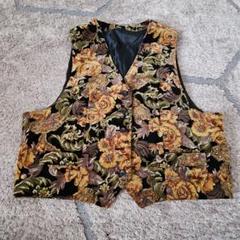 【80’s archive】花柄織りベスト アンティーク 古着usedBS15 古着 レトロ ヴィンテージ 花柄 ベスト チョッキ - メルカリ