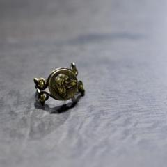 古着 40's アニマルボタン リング 指輪 ハンドメイド アクセサリー