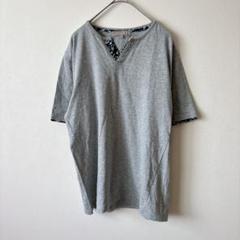 ユナイテッドアローズ コットンTシャツ Lサイズ グレー 花柄切替 春・夏