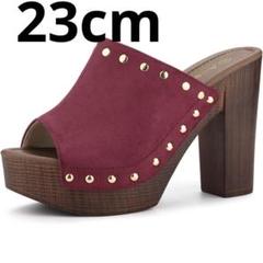 ミュールサンダル 厚底 オープントゥ プラット23cm