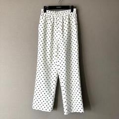 【美品】DOUX ARCHIVES ドット柄 リラックス ワイドパンツ ホワイト