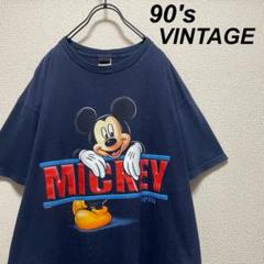 90's ヴィンテージ グラフィックTシャツ ネイビー ミッキー コピーライト