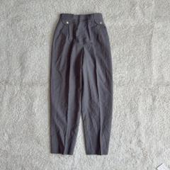 テーパードパンツ ウール タックパンツ カジュアル 金ボタン センタープレース