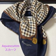 Aquascutum チェック柄 シルクスカーフ - メルカリ