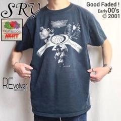 00s SRV スティーヴィー レイ ヴォーン バンドTシャツ フェード 墨黒