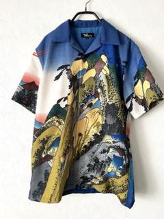 Pagong パゴン 歌川広重 ドライアロハシャツ 東海道五十三次箱根/白青 M 歌川広重 ドライアロハシャツ ＜東海道五十三次箱根/白青＞ | 京
