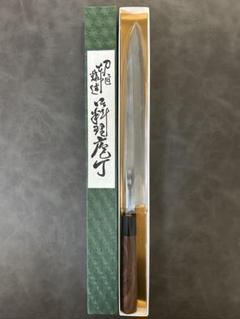 青二鋼　勘所切付柳刃包丁　300㎜ 尺0寸 堺孝行 青龍 青二鋼ダマスカス 切付柳刃300