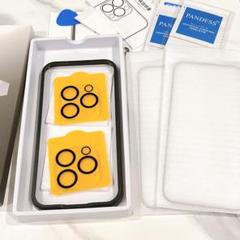 iPhone15 Pro ガラスフィルム カメラフィルム 黒枠 9H 防塵
