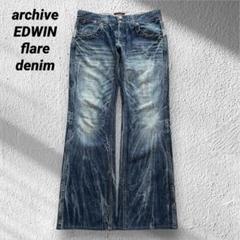 00s archive EDWIN grunge flare denim
