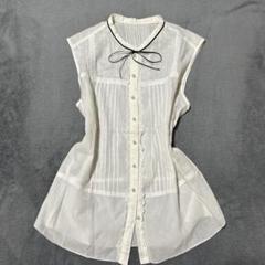 ♪︎00s coquette ダークコア 編み上げリボンカットソー 編み上げリボン 重ね着風 ゴスロリ ゴシック y2k coquette 00s