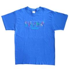 THE古着！バハマ刺繍Tシャツ ブルー Ｍ 丸胴