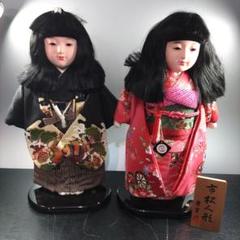 市松人形 赤い衣装 伝統的な工芸品308-7151