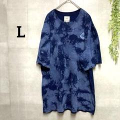 タイダイ　半袖Tシャツ　L　ワッペン　切替　おしゃれ　重ね着