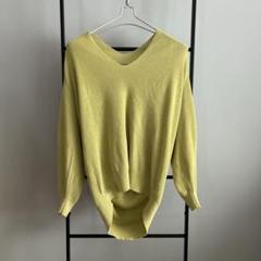 SIMPLICITE シンプリシテェ Vネックニットセーター イエロー