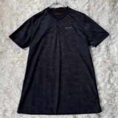 美品　ブリーフィング　パイル地カモ柄　黒ポロシャツ　メンズL 美品 ブリーフィング パイル地カモ柄 黒ポロシャツ メンズL