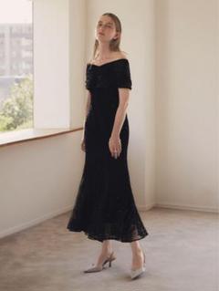 2WAYレース花柄オフショルダーマーメイドワンピースドレス結婚式