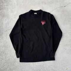 レア◎ヴィンテージ古着90s肉厚コットンロンTeeロンティー刺繍ロゴM黒フェード