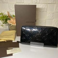 良品 LOUIS VUITTON 財布 黒 ノワール ヴェルニ ジッピー