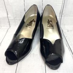 【未使用級】hirari.tokyo オープントゥパンプス　幅広　甲高　3E