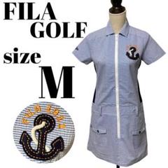 【GOLFウェア】FILA GOLF ワンピース 半袖 碇 ジップMサイズ