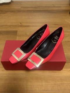 極美品 Roger V i vierスクエアトゥパンプス ピンク　サイズ36.5