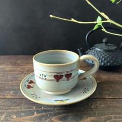 陶芸　赤膚焼　奈良絵　コーヒーカップ＆ソーサー　陶碗　1客 奈良 赤膚焼】奈良絵コーヒーセット（2個セット） 陶器 焼き物
