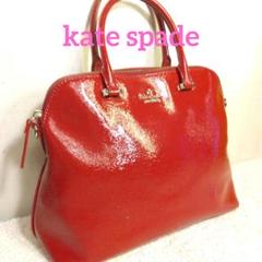 ♠kate spade 赤 パテントレザー ハンドバッグ