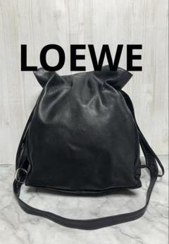 美品　LOEWE　ロエベ　アナグラム　ナッパ　ポーチ　黒 LOEWE ロエベ 巾着ショルダーバッグ アナグラム ナッパレザー