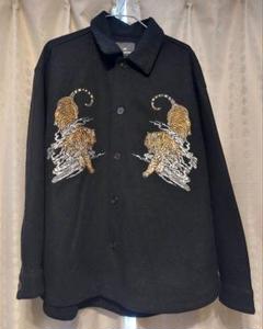 dy8 H＆M 虎刺繍 ウールジャケット 黒 オーバーサイズ メンズ3L相当 高感度ショップで2023年売れたブランド 虎刺繍 H＆M dy8 ウール