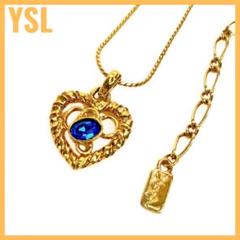 イヴサンローラン YSL ハート マルチカラー ストーン ネックレス グリポア イヴサンローラン YSL ハート マルチカラー ストーン ネックレス