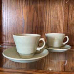 WOODSWARE ENGLAND カップ&ソーサー　ティーポット付き Vintage Wood's Ware Cup & Saucer / 英国製 ウッズウェア