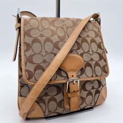 コーチ　COACH　ショルダーバッグ　シグネチャー　キャンバス　ベージュ系
