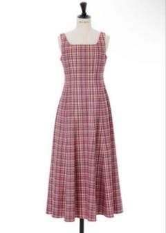 ワンピース heripto Paddington Long Dress black black / cherry】Paddington Long Dress