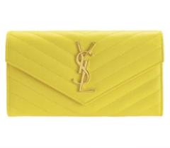 YSL イエロー 長財布 キルティング
