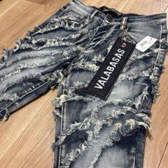 【新品未使用】valabasasフリンジクラッシュフレアデニム 30 バラバサス