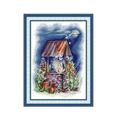 【新品】刺繍作成キット 夜空 井戸 14カウント 図面あり インテリア