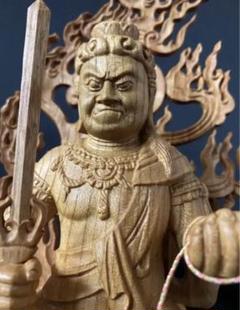 井波彫刻　仏教工芸品　総ケヤキ材　仏師で仕上げ品　四天王像一式 井波彫刻 仏教工芸品 総ケヤキ材 仏師で仕上げ品 四天王像一式