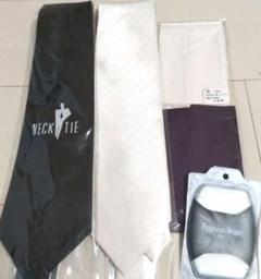 礼服用ネクタイ 黒 白 絹100%