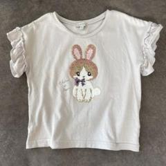 any FAMうさぎのスパンコール2wayＴシャツ110cm