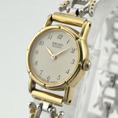 【稼働】SEIKO クォーツ 1E20-0300 アイボリー レディース