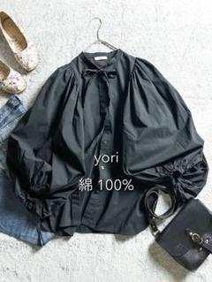 【yori】ヨリ リボンパフスリーブブラウス ビックパフスリーブ 21AW F