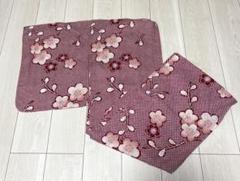 浴衣 赤 梅の花 レディース 大きめサイズ 【美品】