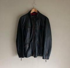 00s ARMANI Elbow Patch Leather Jacket