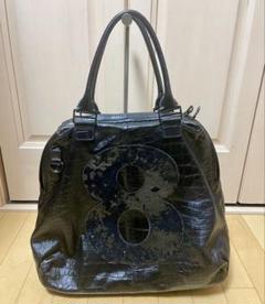美品　MUTA ムータ　ハンドバッグ　ブラック　8番　スパンコール　水玉模様 MUTA ムータ ハンドバッグ トートバッグ クロコ 型押し