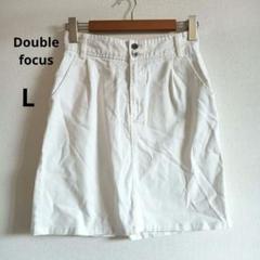 Doublefocus ダブルフォーカス 膝丈タイトスカート デニム地 白/L
