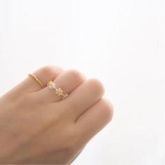▪️ホワイト&イエロー&ゴールド フラワービーズリング