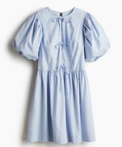 H&M タイディテールパフスリーブワンピース